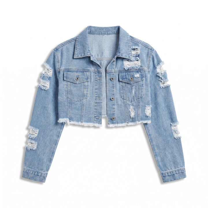 Elena Denim Jacket - Color:Light Blue;Size:XXS