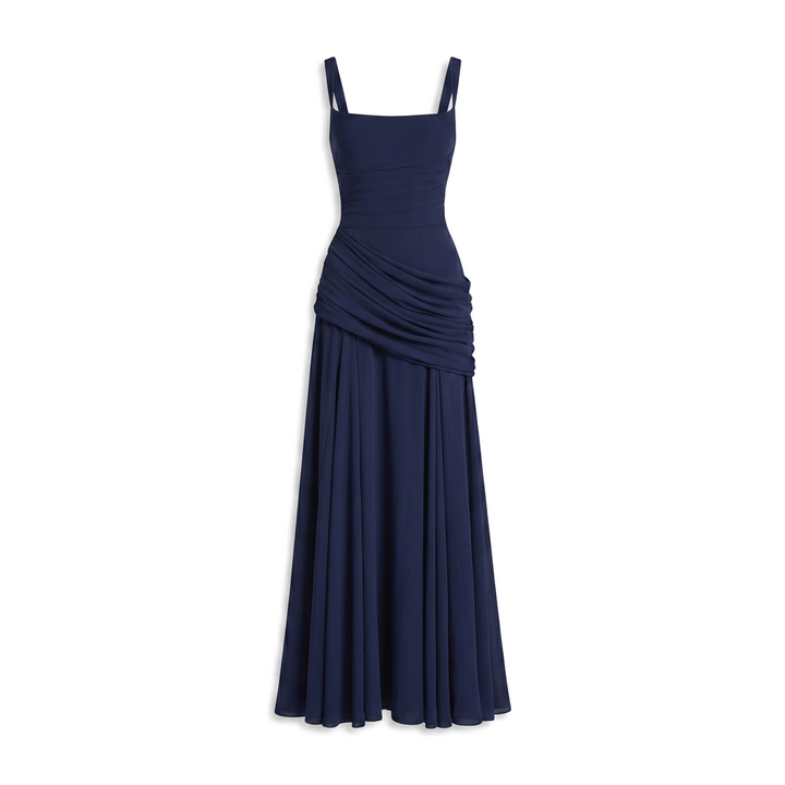 Elena Ruched Maxi Dress - Color:blue;Size:XS