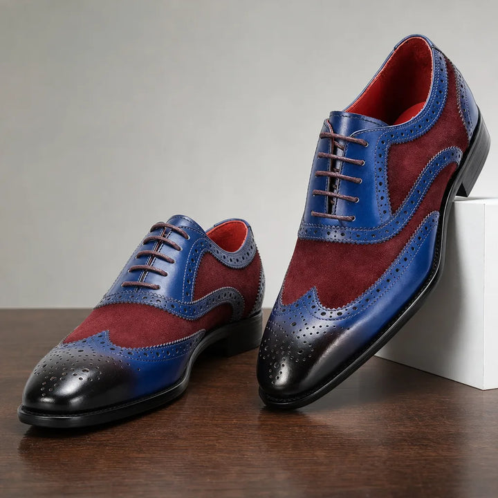 Elias Leather Brogues - Color:Blue;Size:38