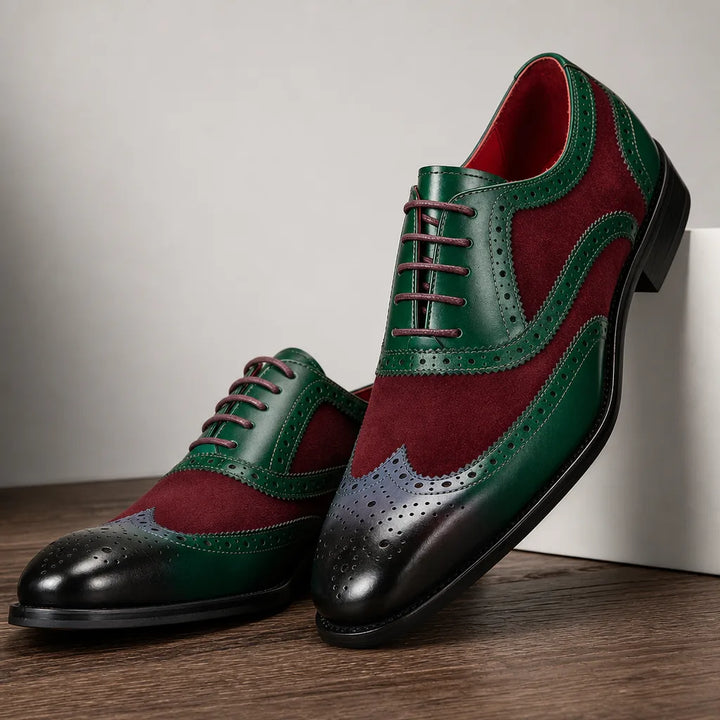 Elias Leather Brogues - Color:Green;Size:38