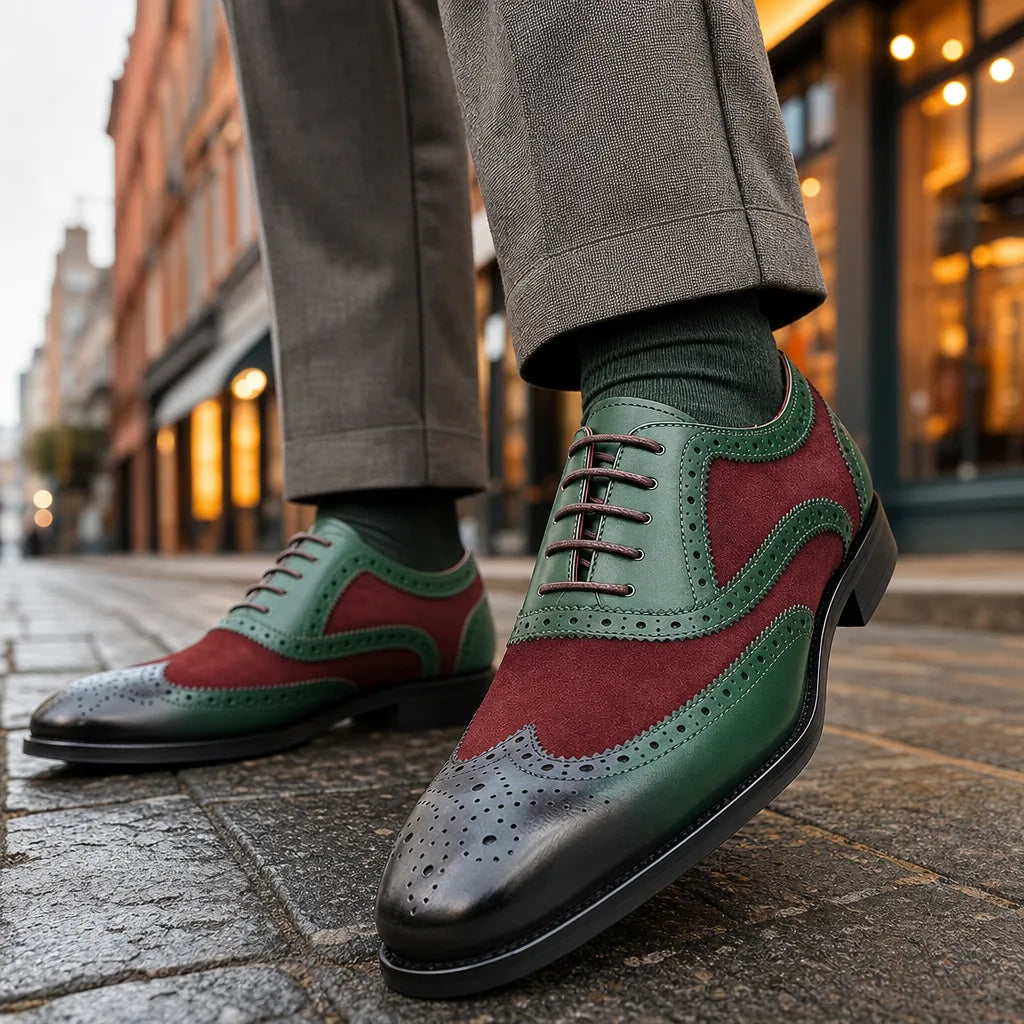 Men's Green Stratton Leather Brogues