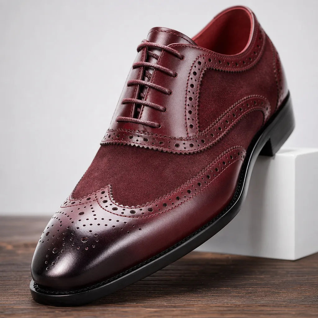 Men's Red Stratton Leather Brogues