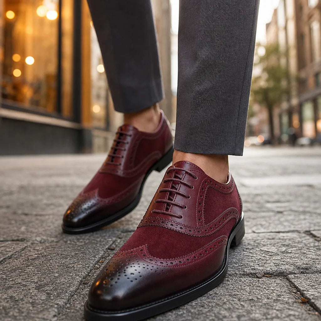 Men's Red Stratton Leather Brogues