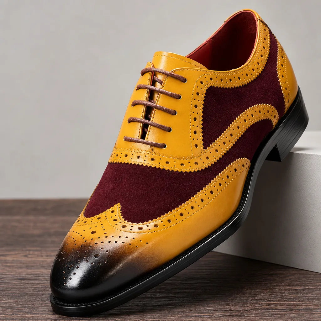 Men's Yellow Stratton Leather Brogues
