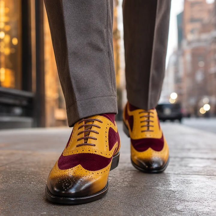 Men's Yellow Stratton Leather Brogues