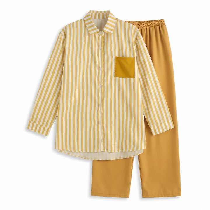 Elinor Stripe Two-Piece Set - Color:Yellow Stripe;Size:XS