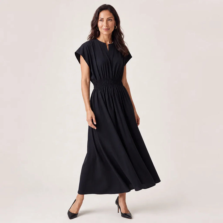 Elise Midi Dress - Color:Black;Size:S