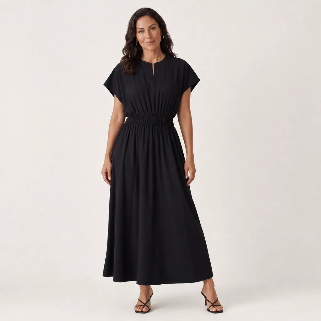 Women's Black Walton V-Neck Midi Dress