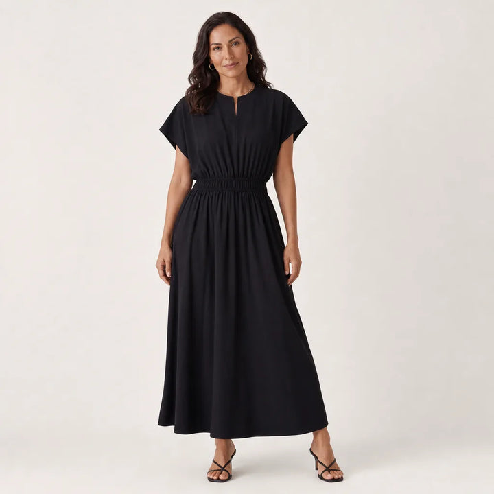 Women's Black Walton V-Neck Midi Dress