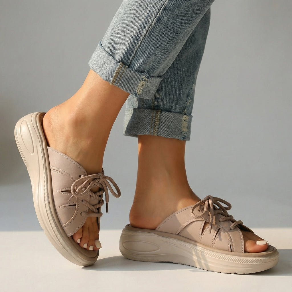 Elisha Strappy Sandals - Color:Off-White;Size:35