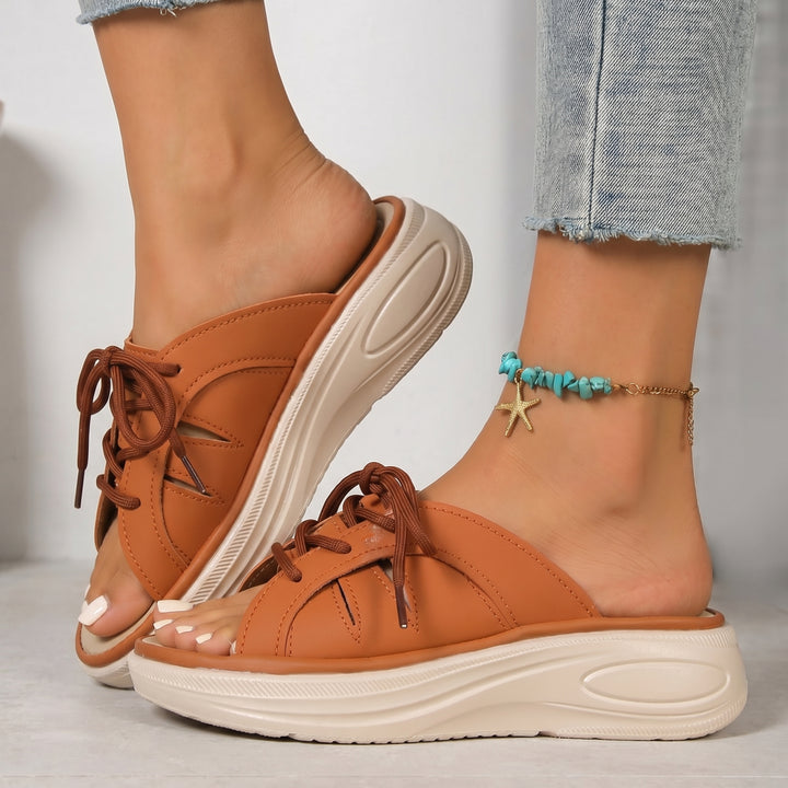 Elisha Strappy Sandals - Color:Orange-Red;Size:35