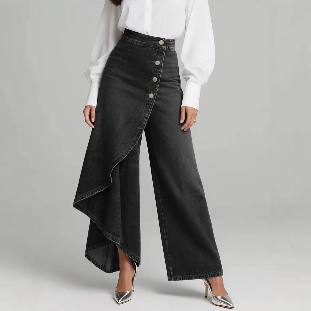 Elisha | Women's Denim Wrap Jeans - Color:Black;Size:XS