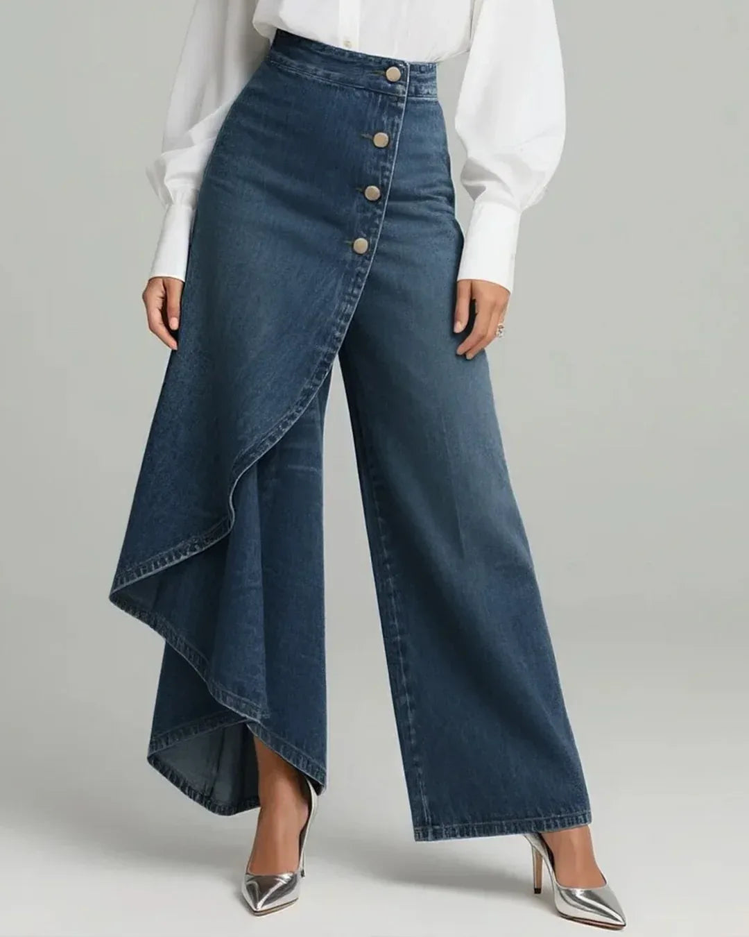 Elisha | Women's Denim Wrap Jeans - Color:Dark Blue;Size:XS
