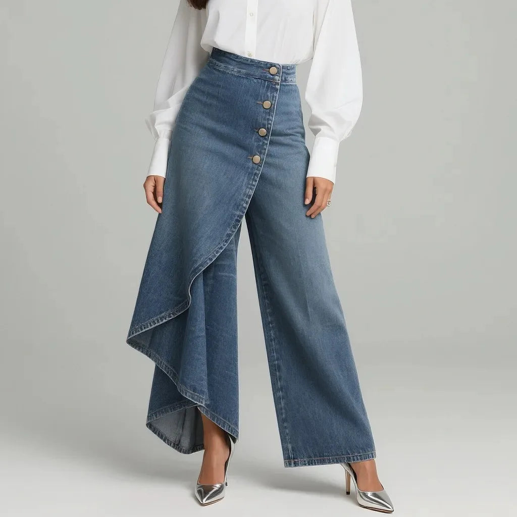 Elisha | Women's Denim Wrap Jeans - Color:Light Blue;Size:XS