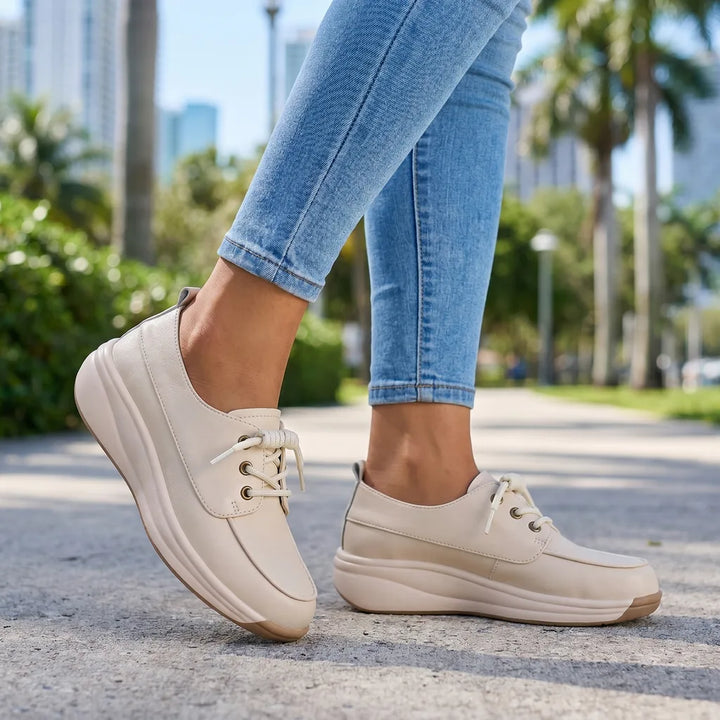 Beige Kingsley Wedge Slip-On Flats 1