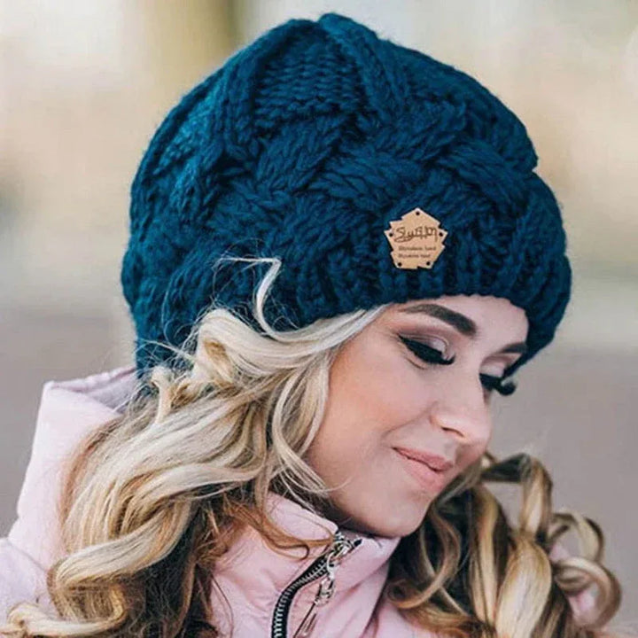 Elizabeth | Women's Warm Knitted Hat - Color:Blue;Size:One Size