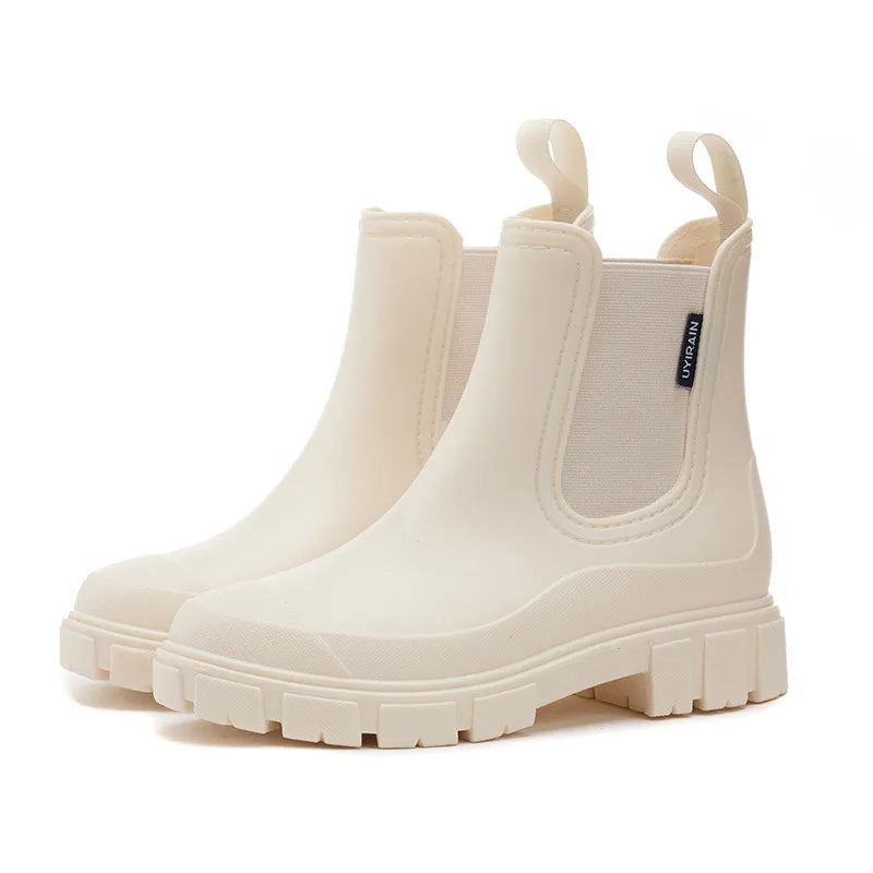 Ella | Women's Waterproof Stylish Chelsea Boots  - Size:36;Color:Beige