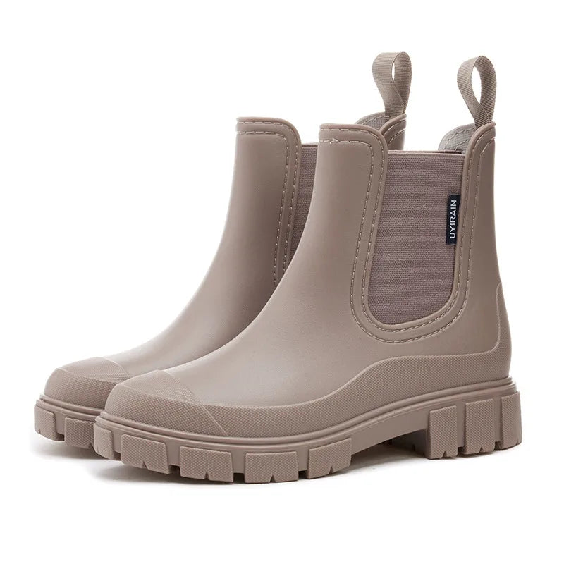 Ella | Women's Waterproof Stylish Chelsea Boots  - Size:36;Color:Taupe