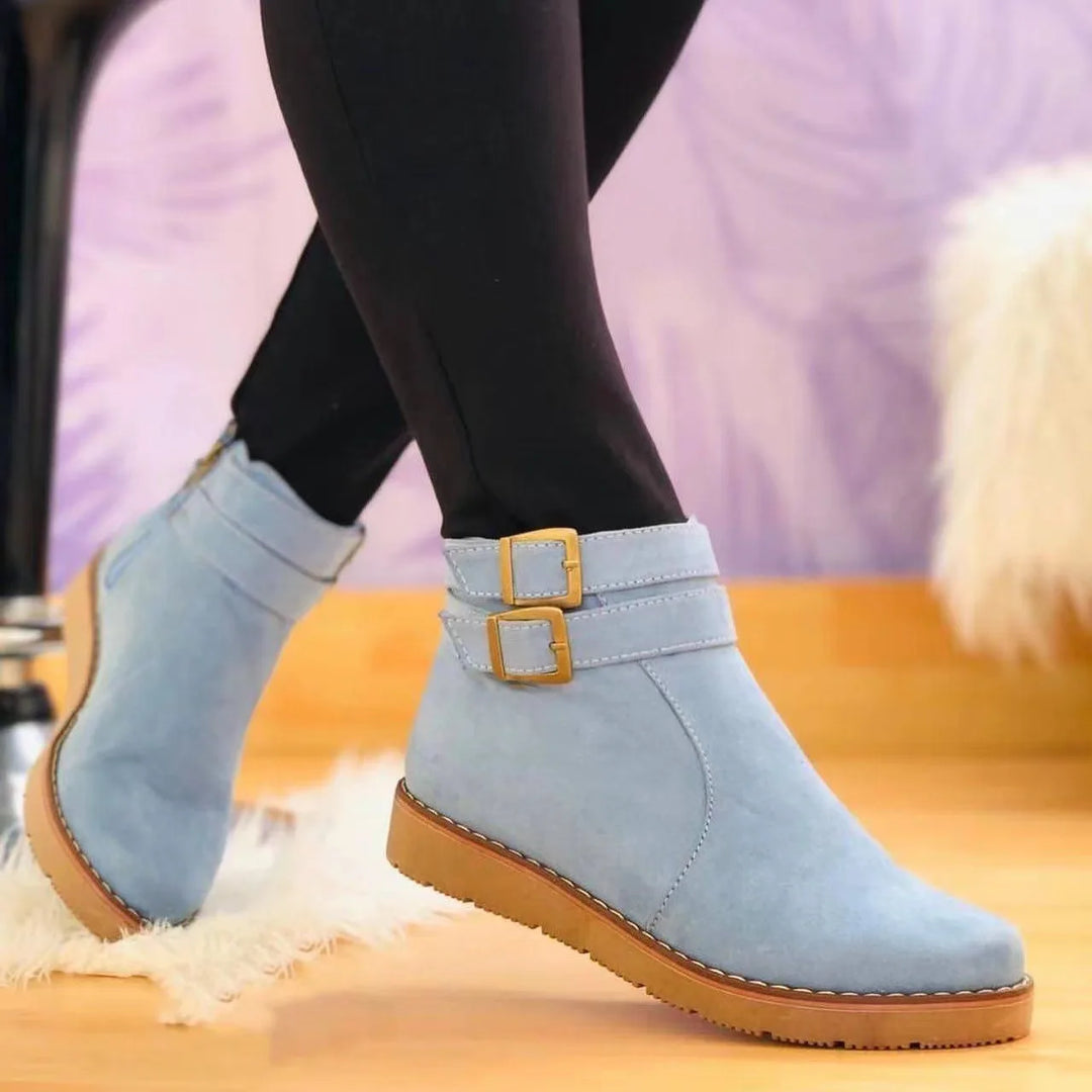 Ellen | Women's Orthopedic Ankle Boots - Light Blue