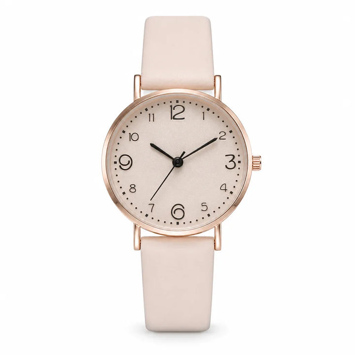 Ellena Classic Quartz Watch - Color:Beige;Size:Watch Only