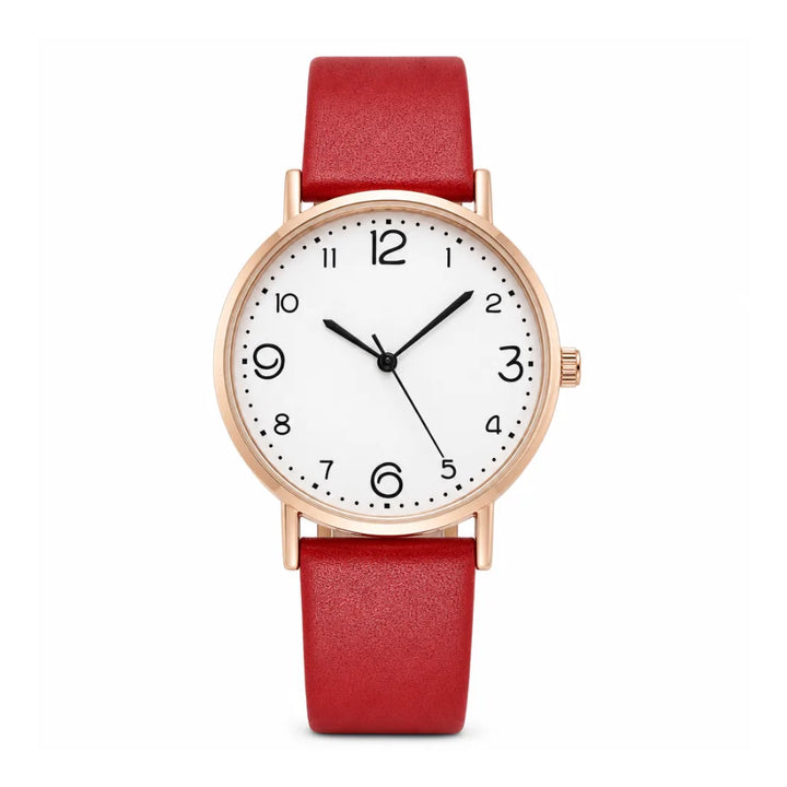 Ellena Classic Quartz Watch - Color:Red;Size:Watch Only