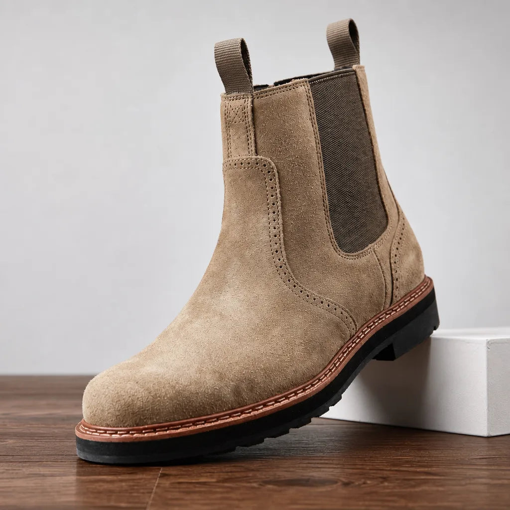 Ellery | Men's Suede Chelsea Boots - Color:Brown;Size:39