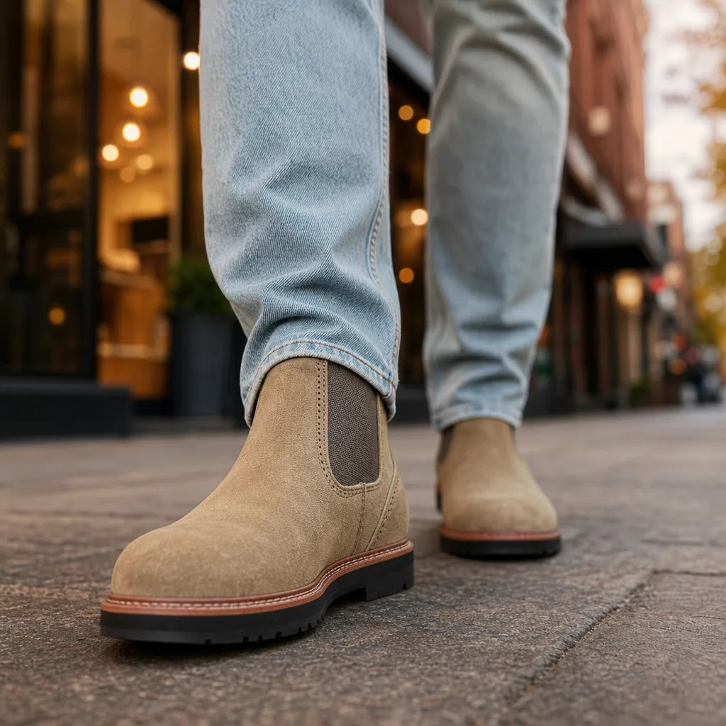 Men's Khaki Ellery Suede Chelsea Boots