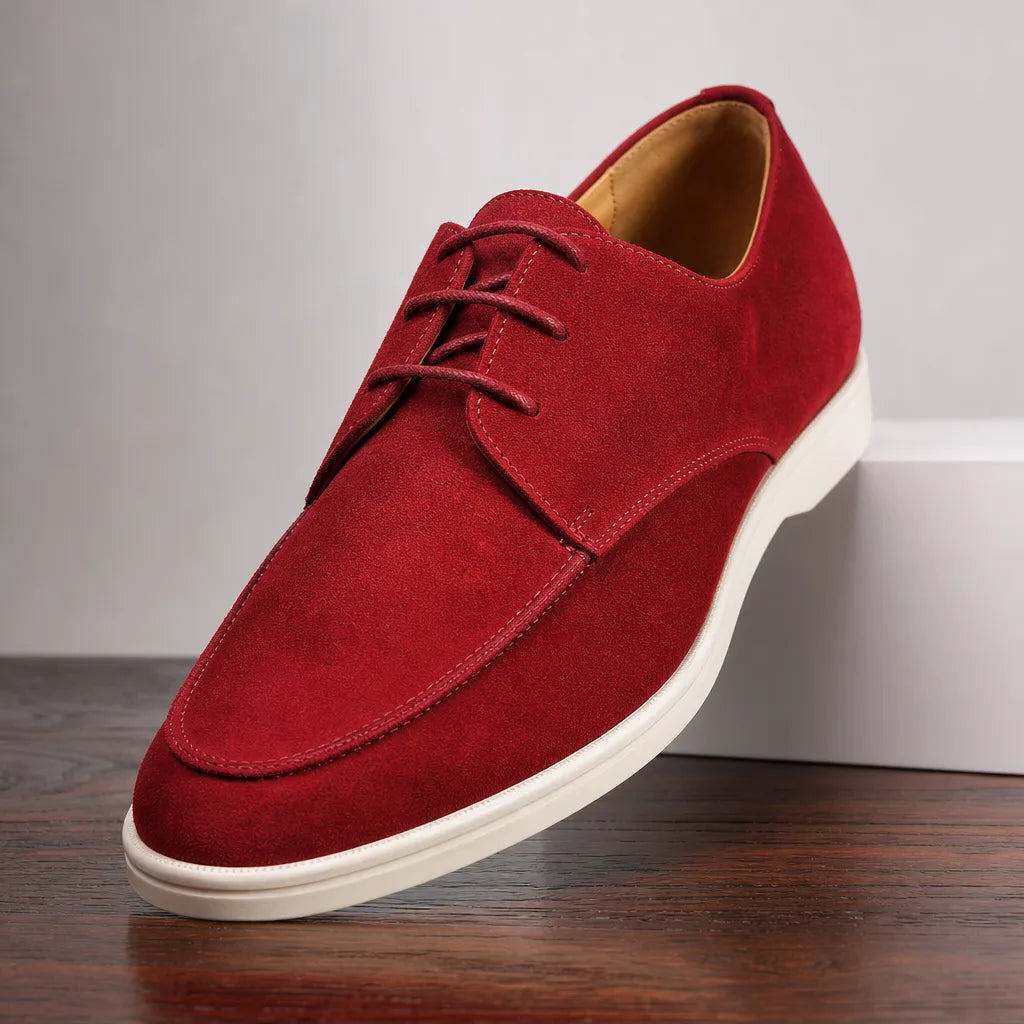 Ellis | Fall Suede Luxury Loafers - Color:Red;Size:38