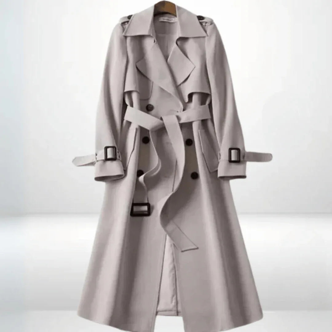 Eloise | Women's Belted Trench Coat - Size:XS;Color:Beige