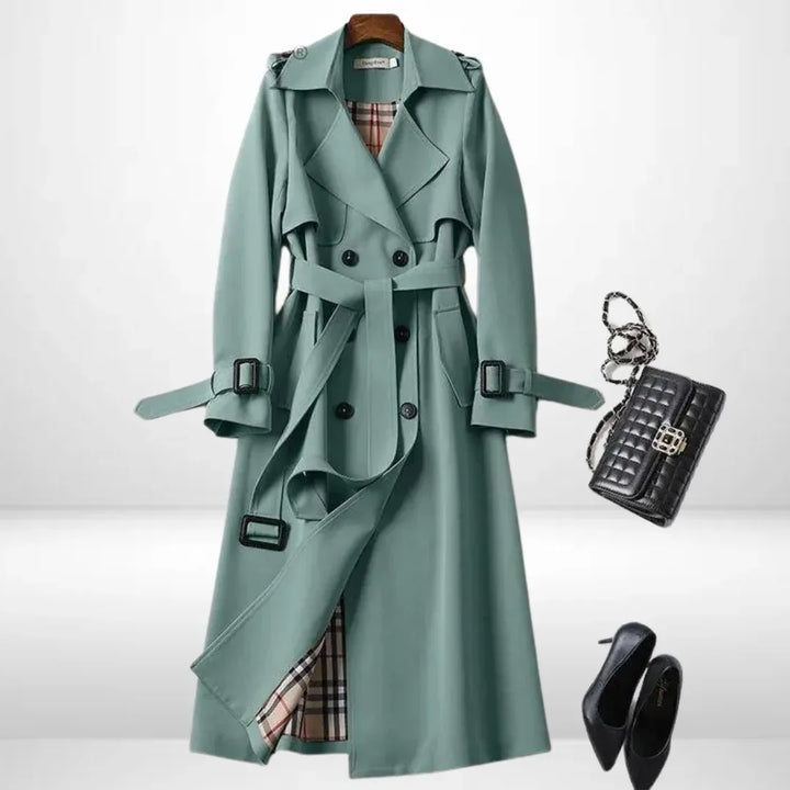 Eloise | Women's Belted Trench Coat - Size:XS;Color:Green