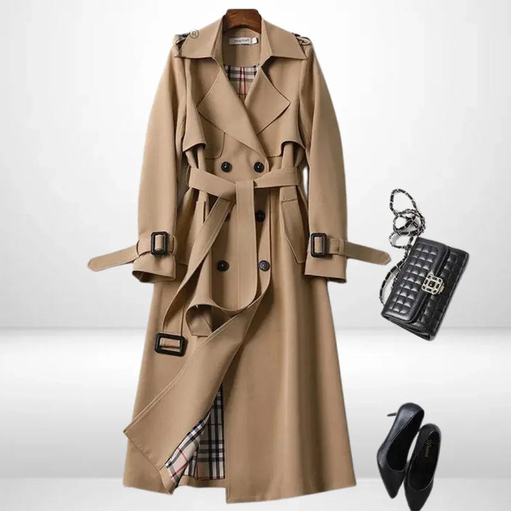 Eloise | Women's Belted Trench Coat - Size:XS;Color:Khaki