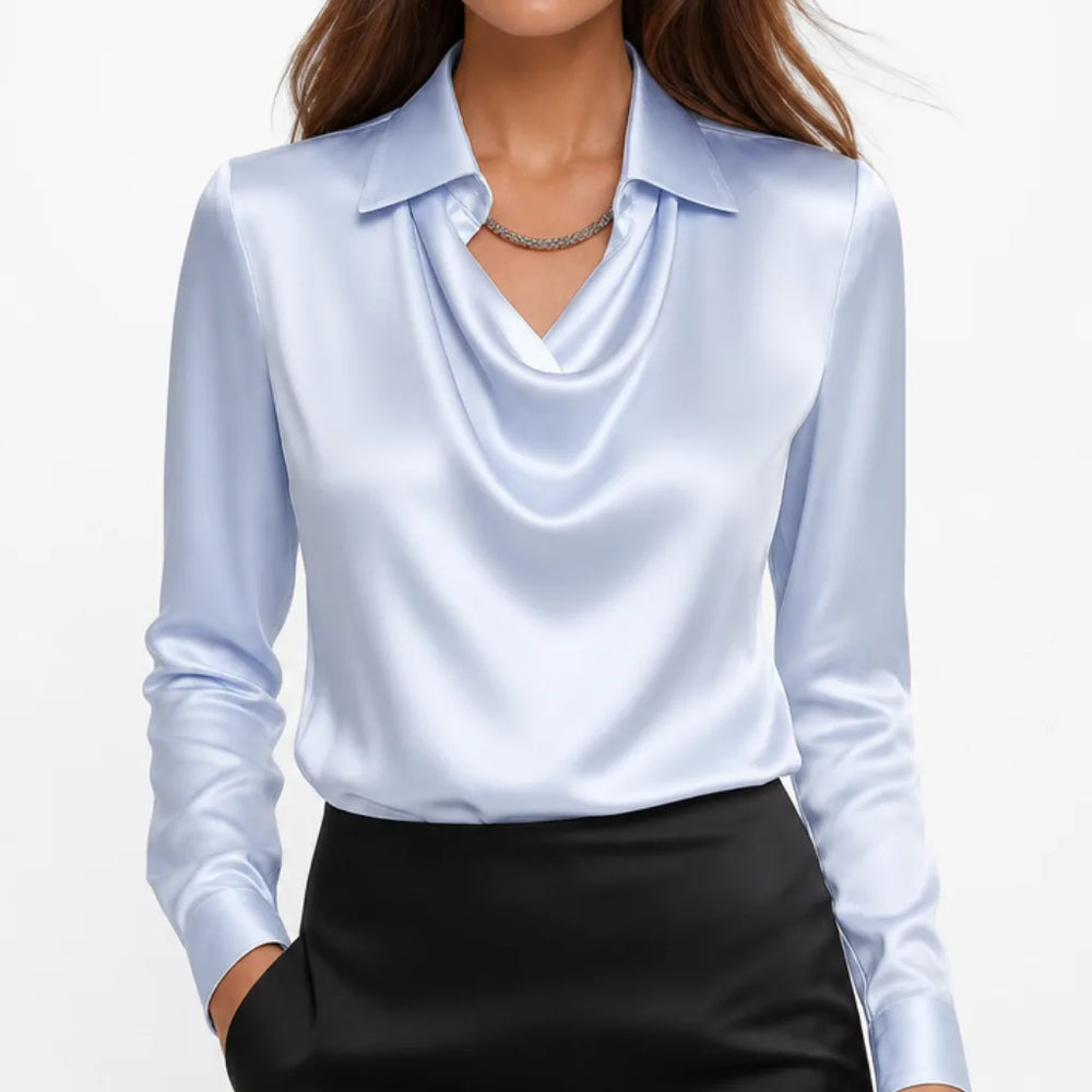 Women's Eloise | Women's Satin Draped Collar Blouse