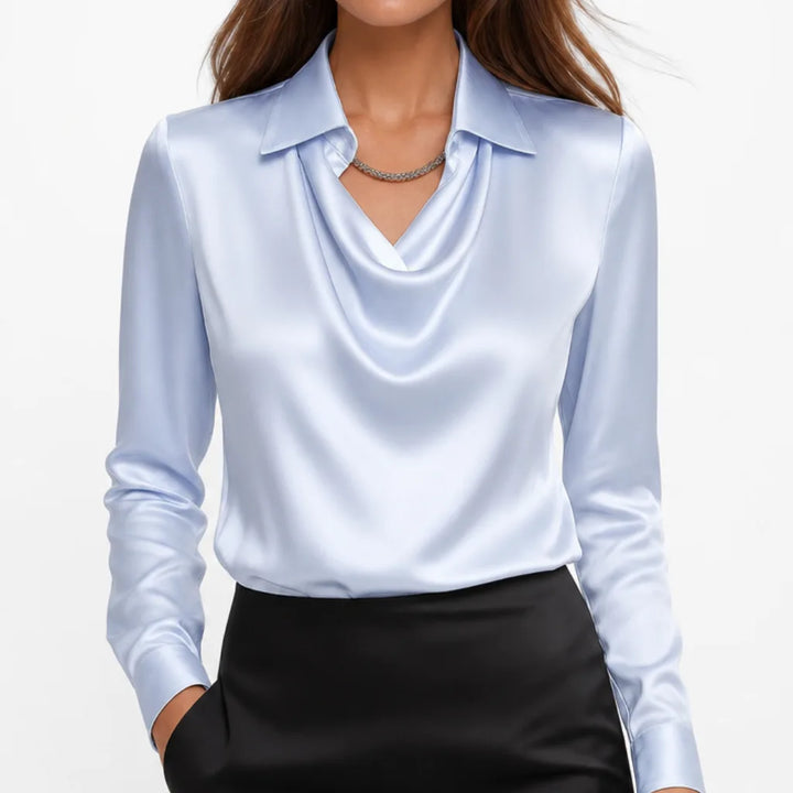 Women's Eloise | Women's Satin Draped Collar Blouse