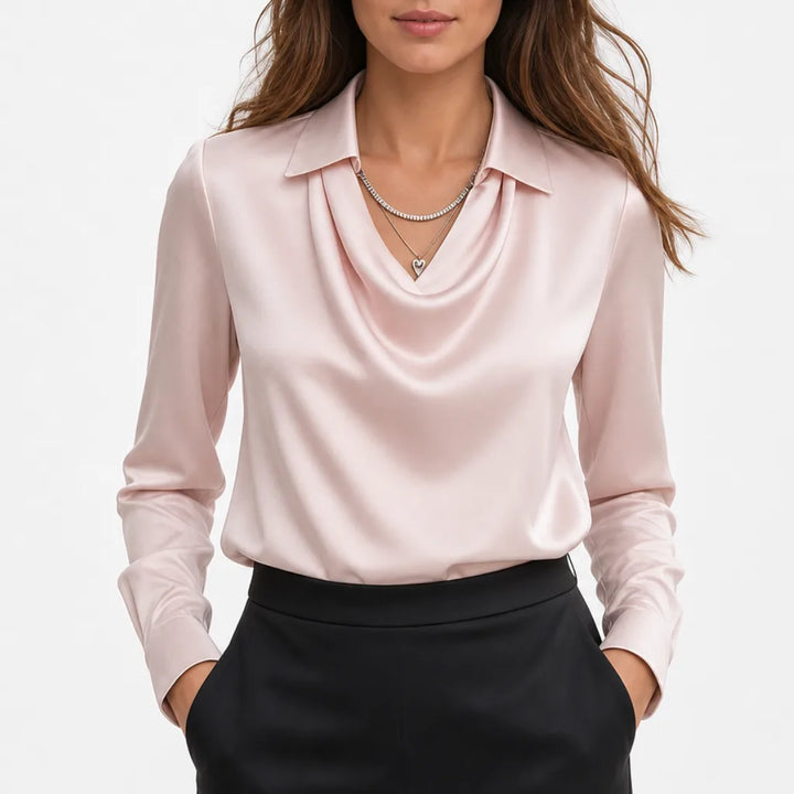 Women's Eloise | Women's Satin Draped Collar Blouse