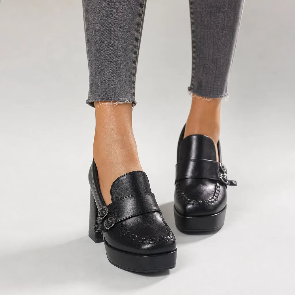 Elsa | Women's Orthopedic Mary Jane Heels - Color:Black;Size:35