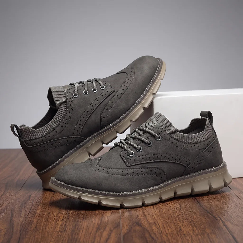 Men's Gray Emilia Brogue Loafers