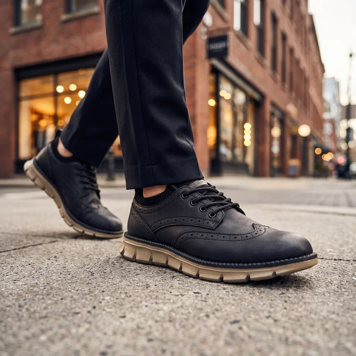 Men's Black Emilia Brogue Loafers