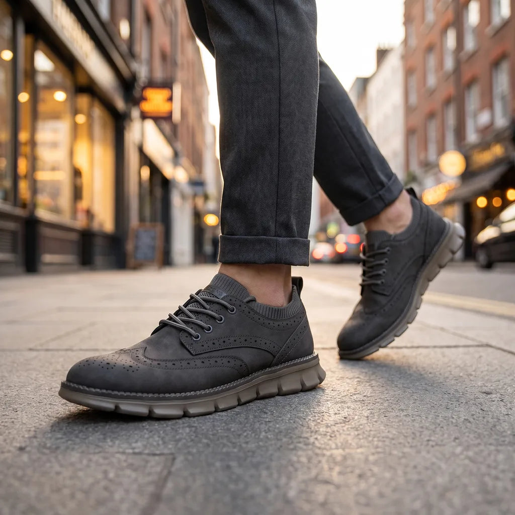 Men's Gray Emilia Brogue Loafers
