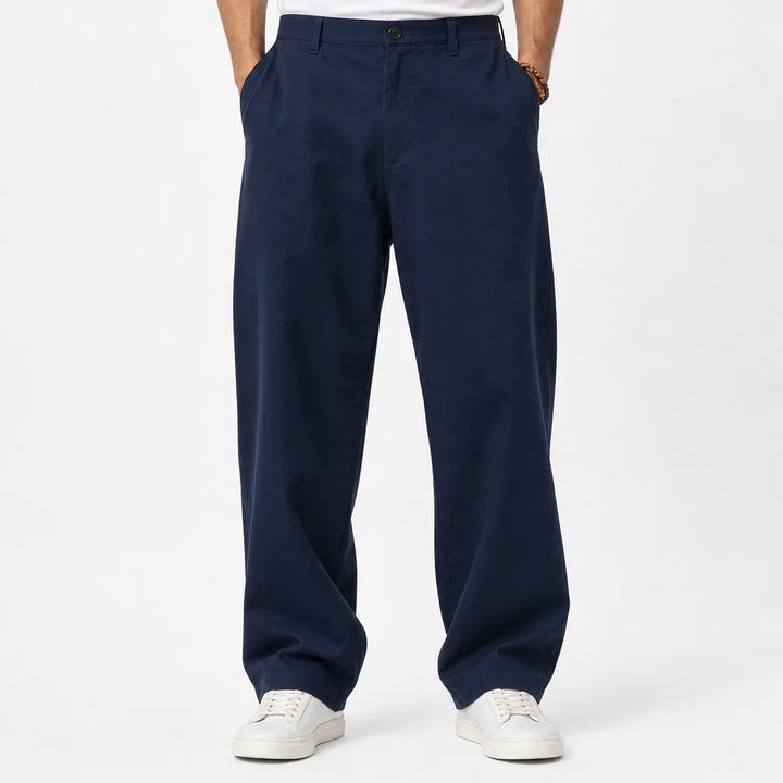 Emmett | Baggy Pajama Wide Leg Pants - Color:Blue;Size:S