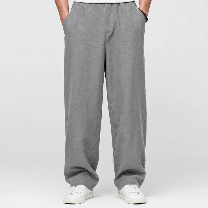 Emmett | Baggy Pajama Wide Leg Pants - Color:Gray;Size:S