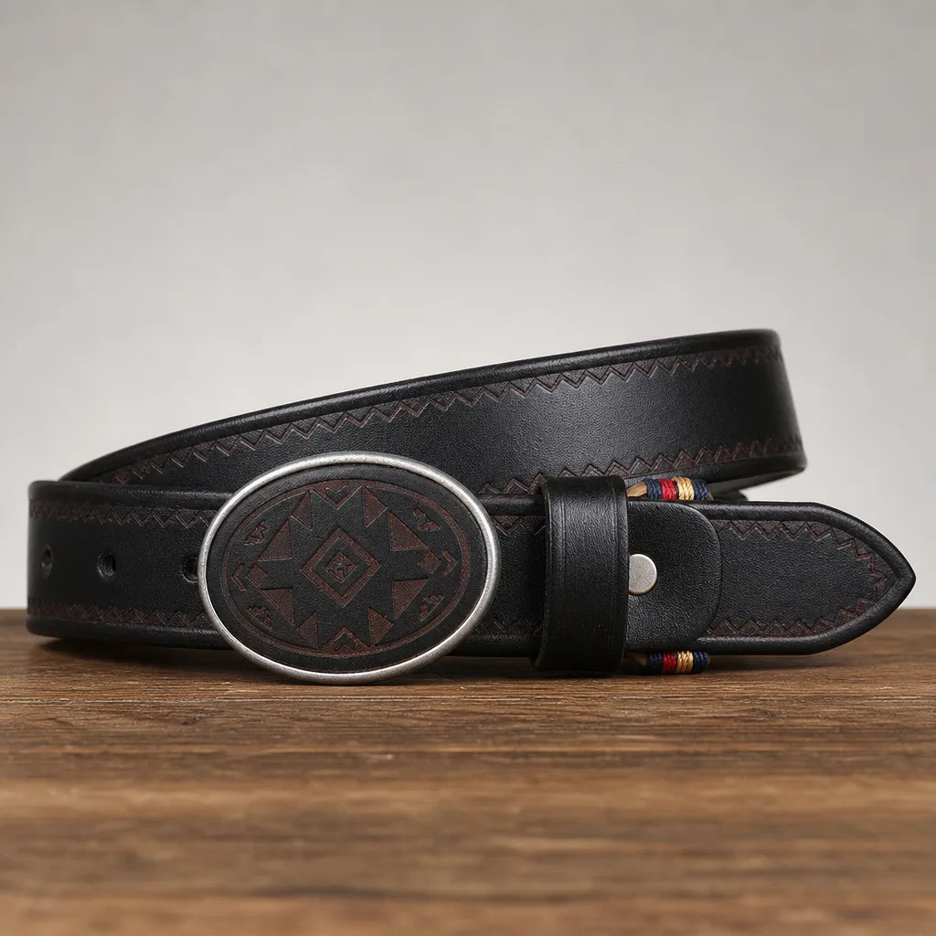 Emmett | Men's Belt with Buckle  - Color:Black;Length (cm):100 cm