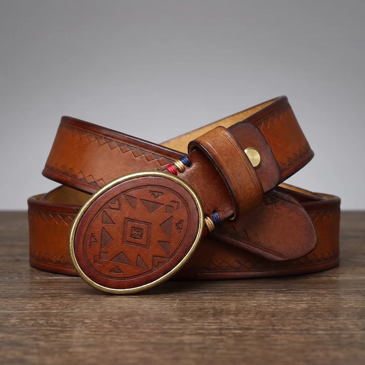 Emmett | Men's Belt with Buckle  - Color:Brown;Length (cm):100 cm