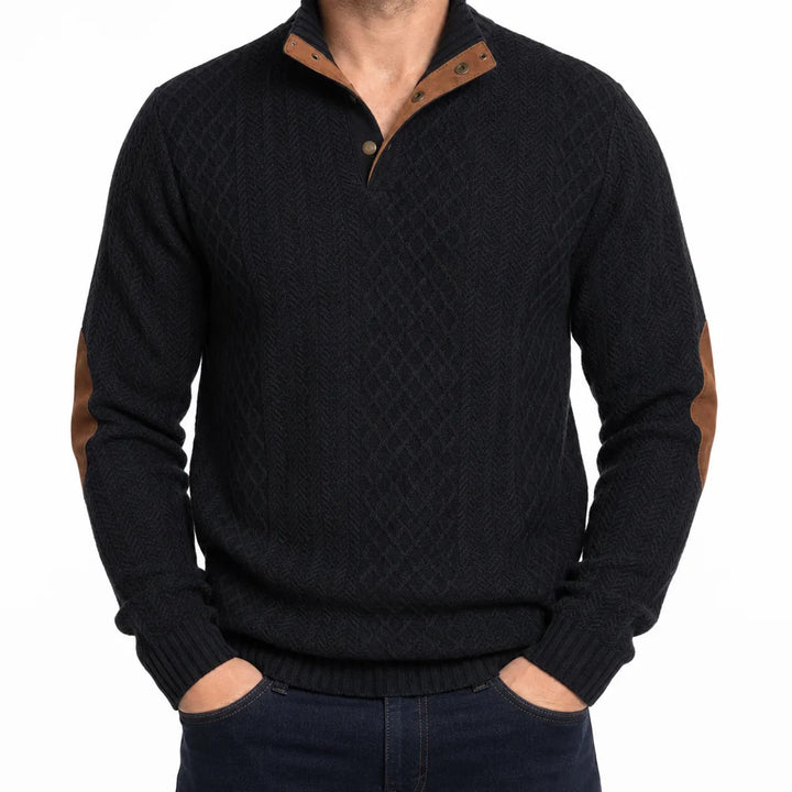 Emmett | Men's Fall Knit Sweater - Color:Black;Size:XS