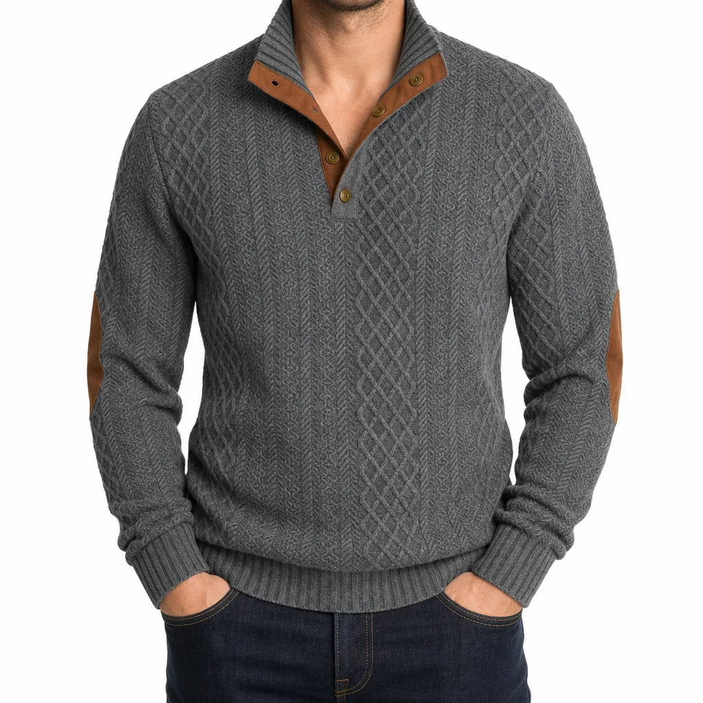 Emmett | Men's Fall Knit Sweater - Color:Gray;Size:XS
