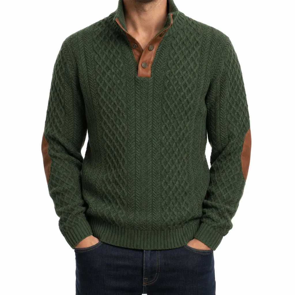 Emmett | Men's Fall Knit Sweater - Color:Green;Size:XS