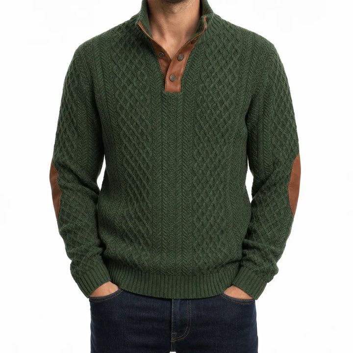 Emmett | Men's Fall Knit Sweater - Color:Green;Size:XS