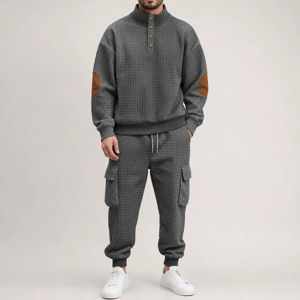 Emmett | Men's Two-Piece Knit Sweater Set  - Color:Gray;Size:XS