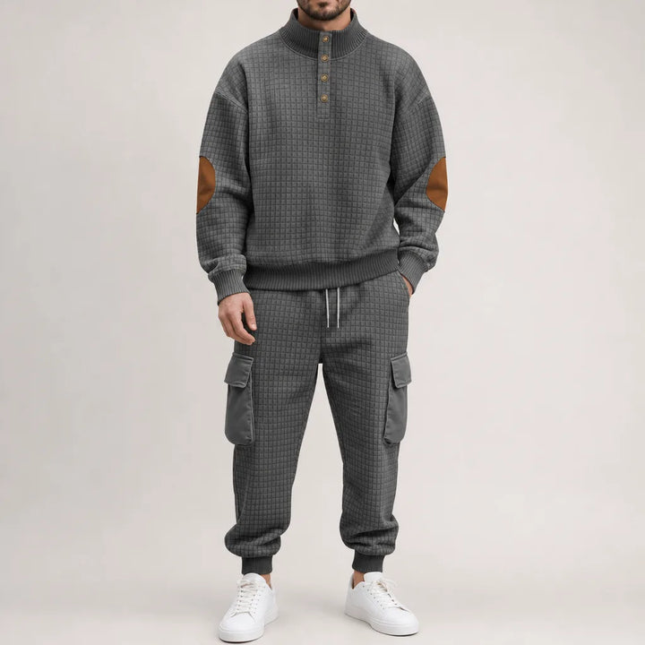 Emmett | Men's Two-Piece Knit Sweater Set  - Color:Gray;Size:XS