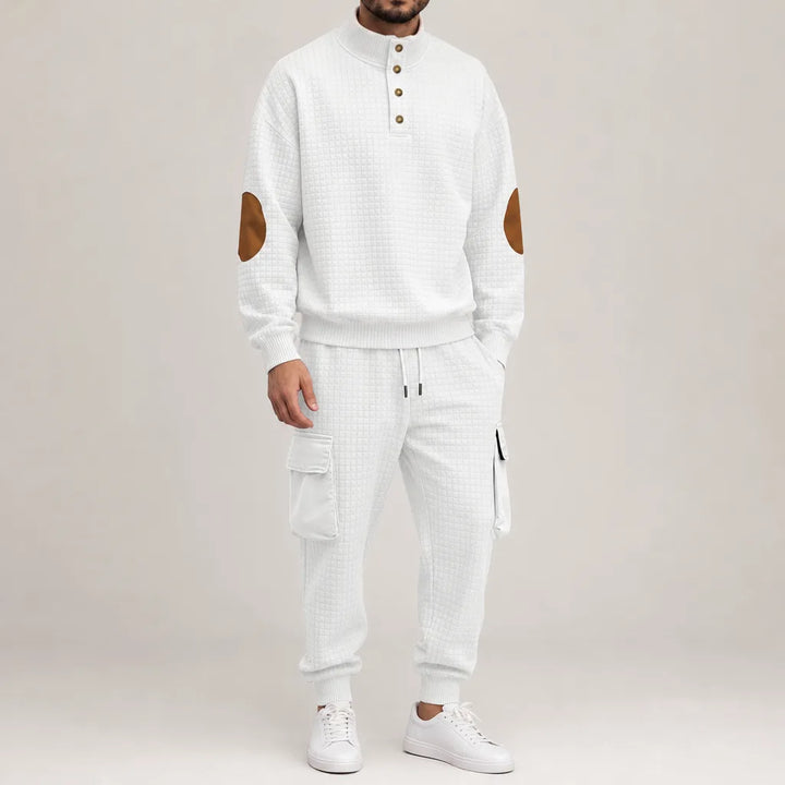 Emmett | Men's Two-Piece Knit Sweater Set  - Color:White;Size:XS