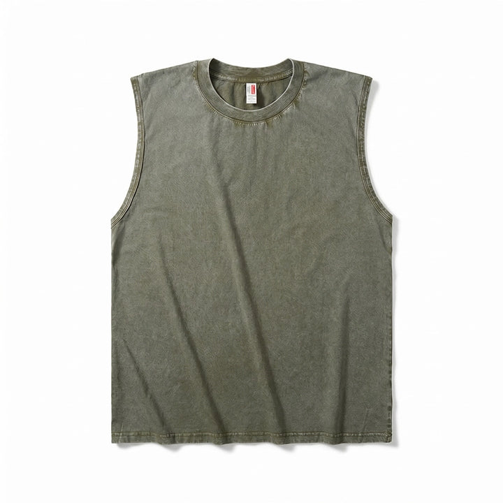Enzo Cotton Tank Top - Color:Army Green;Size:S